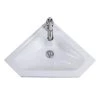 RENOVATORS SUPPLY MANUFACTURING Alexander II 24 in. Corner Wall Mounted Bathroom Sink in White with Overflow -Bathroom Sinks Sales white wall mount sinks 36684 64 1000