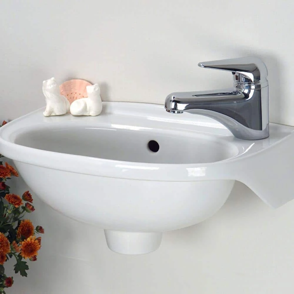 Unbranded Tina Wall-Mounted Bathroom Sink in White 8 Unbranded Tina Wall-Mounted Bathroom Sink in White - Image 6