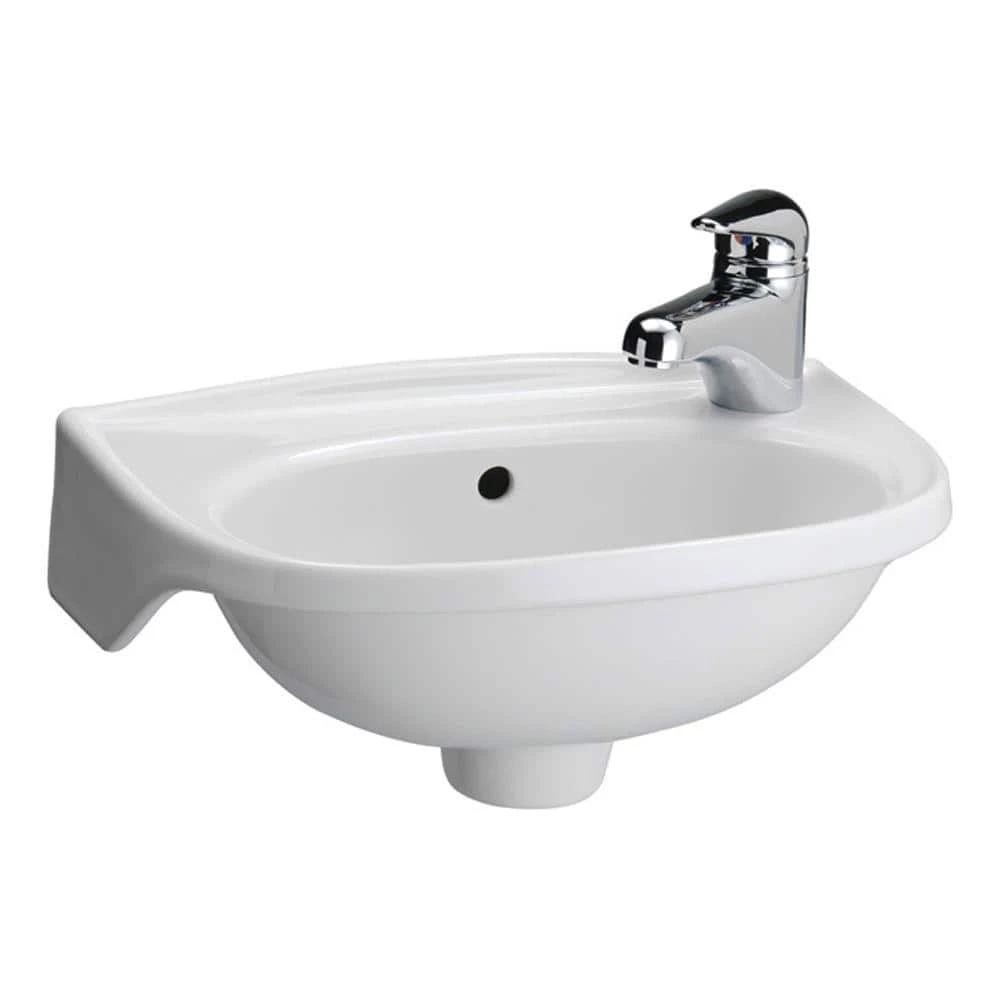 Unbranded Tina Wall-Mounted Bathroom Sink in White 3 Unbranded Tina Wall-Mounted Bathroom Sink in White