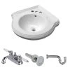 RENOVATORS SUPPLY MANUFACTURING Portsmouth 22 in. Corner Wall Mounted Bathroom Sink Combo in White with Overflow P-Trap Faucet and Drain -Bathroom Sinks Sales white wall mount sinks 77333 64 1000