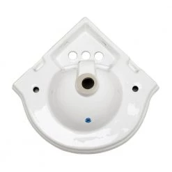 RENOVATORS SUPPLY MANUFACTURING Portsmouth 22 in. Corner Wall Mounted Bathroom Sink in White with Overflow and Bracket -Bathroom Sinks Sales white wall mount sinks 97333 1d 1000