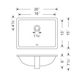 Wells Rhythm Series 20 in. Rectangular Undermount Single Bowl Bathroom Sink in White 10 Wells Rhythm Series 20 in. Rectangular Undermount Single Bowl Bathroom Sink in White -Bathroom Sinks Sales white wells undermount bathroom sinks rtu2015 6w c3 1000