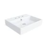 WS Bath Collections Simple 50.40B Wall Mount / Vessel Bathroom Sink in Ceramic White with 3 Faucet Holes -Bathroom Sinks Sales white ws bath collections wall mount sinks simple 50 40b 03 64 1000