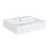 WS Bath Collections Simple 60.50A Wall Mount / Vessel Bathroom Sink in Ceramic White with 3 Faucet Holes -Bathroom Sinks Sales white ws bath collections wall mount sinks simple 60 50a 03 64 1000