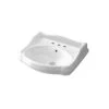 Nameeks Traditional Wall Mounted Bathroom Sink in White with 3 Faucet Holes -Bathroom Sinks Sales whte nameeks wall mount sinks cerastyle 030200 u three hole 64 1000