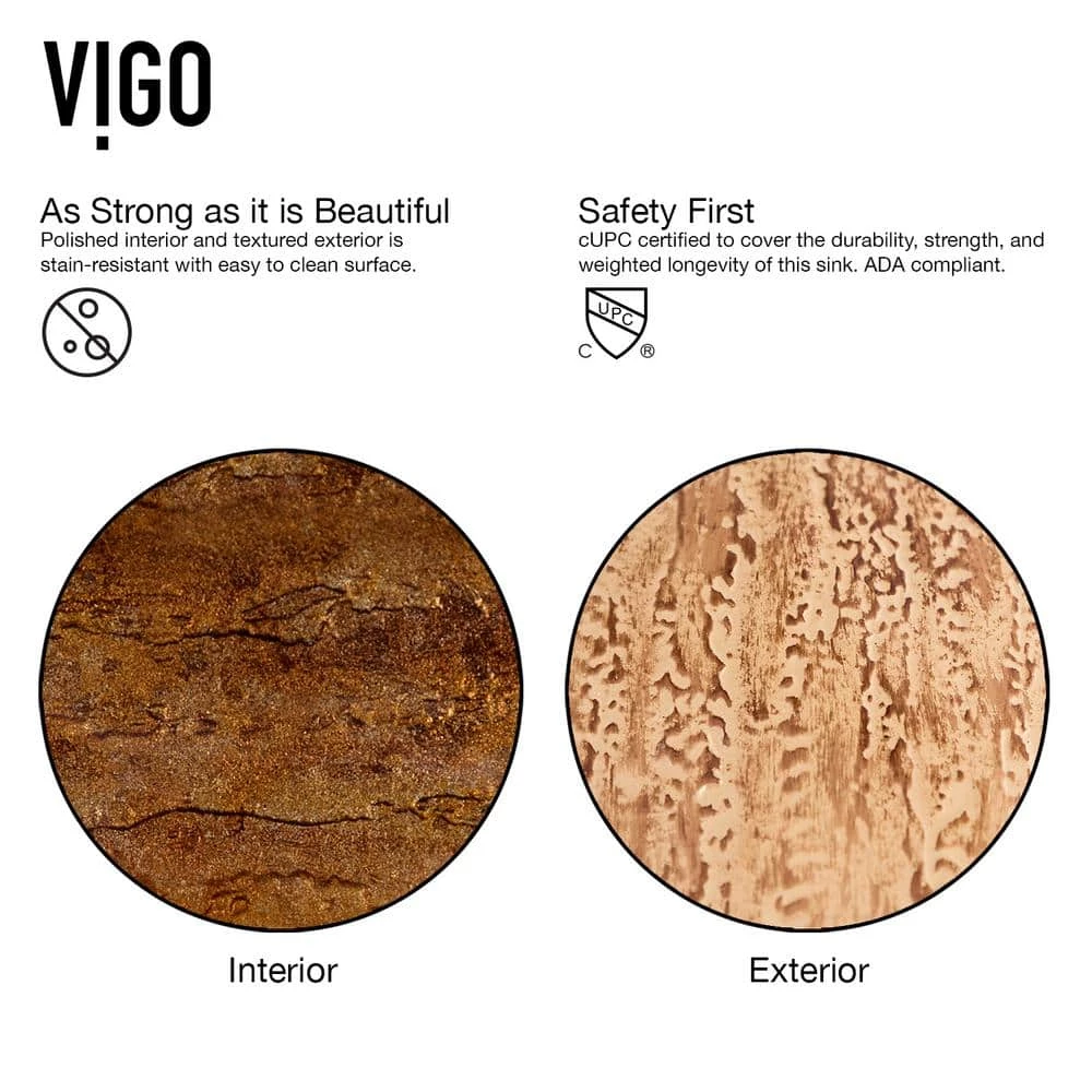 VIGO Glass Rectangular Vessel Bathroom Sink in Wooden Brown with Linus Faucet and Pop-Up Drain in Antique Rubbed Bronze 8 VIGO Glass Rectangular Vessel Bathroom Sink in Wooden Brown with Linus Faucet and Pop-Up Drain in Antique Rubbed Bronze - Image 6